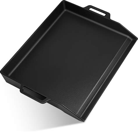 Hiorucet Cast Iron Griddle Plate for Gas Stove, Oven and Charcoal/Gas ...
