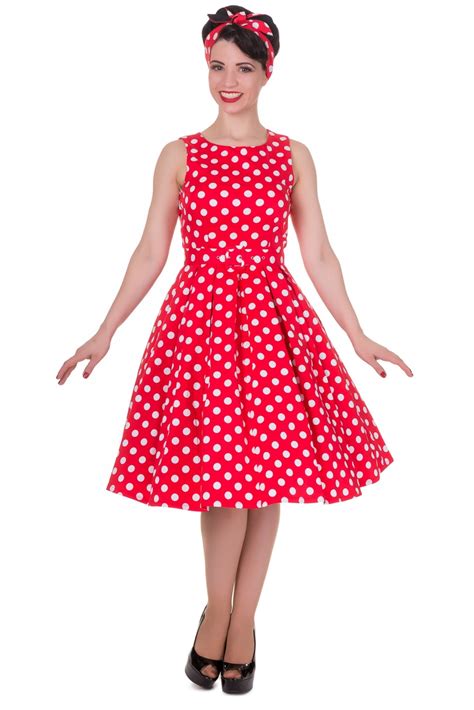 Annie Red/White Polka Dot Classic Swing Dress - Dolly and Dotty