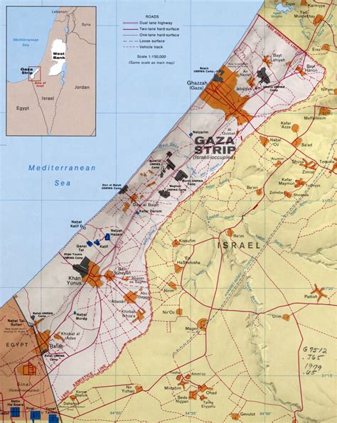 Enlarged Map Of The Gaza Strip