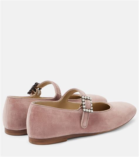 Velvet Mary Jane flats in pink - Le Monde Beryl | Mytheresa