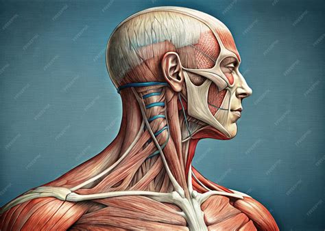Anatomical Illustration of the Human Neck and Shoulder Muscles | Premium AI-generated image