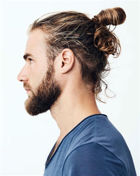 Mens Undercut Long Hair With Beard