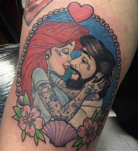 Arielle and Eric Tattoo Disney Inked | Disney tattoos, Comic tattoo ...