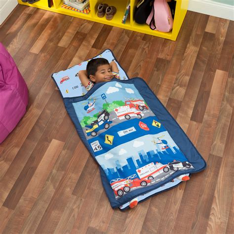 Everyday Kids Toddler Nap Mat with Pillow - Fire Police Rescue for ...