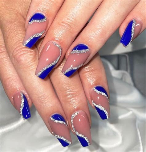 Blue And Silver Nail Designs For Prom