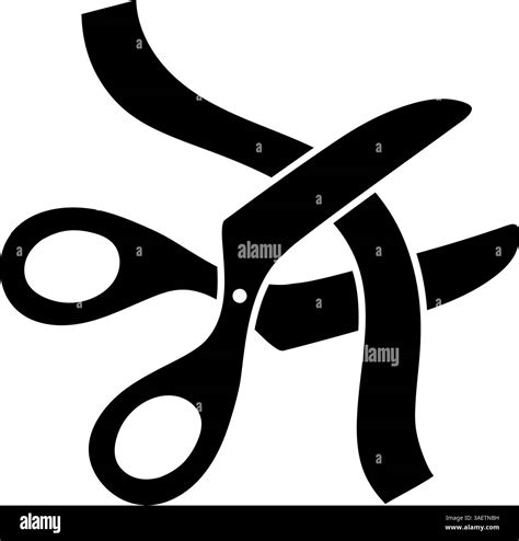 Hand scissors cutting icon Black and White Stock Photos & Images - Alamy
