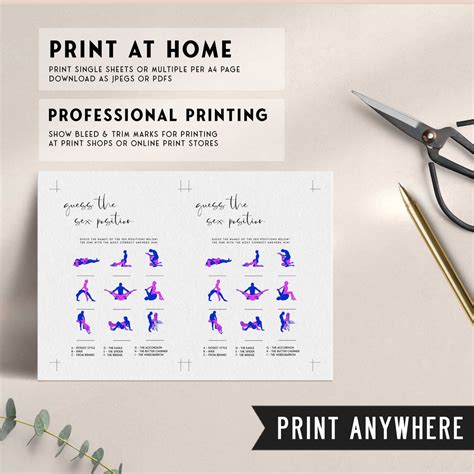 EDITABLE Sex Positions Game - Modern Bridal Shower Games – OhHappyPrintables