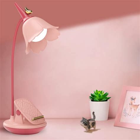 KoudHug Pink Desk Lamp with Clamp, Rechargeable LED Small Lamp ...