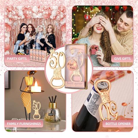 24 boxes of rose gold themed 50th birthday bottle openers favored for ...