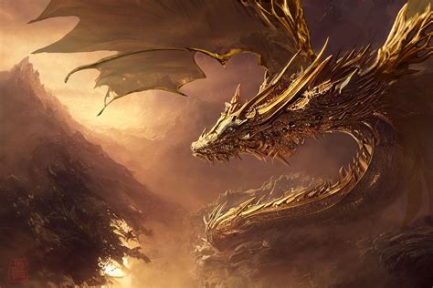 Concept Gold Dragon for videogame Battle for gládrom, on ArtStation at ...