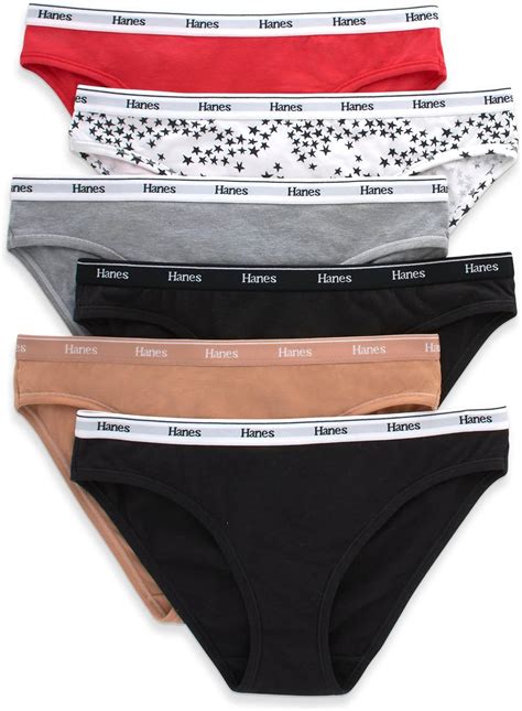 Hanes Women's Originals Bikini Panties, Stretch Cotton Underwear, Basic ...