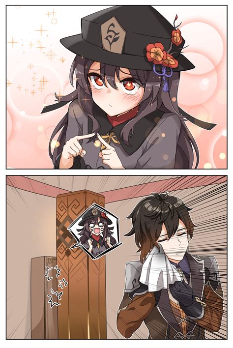 hu tao and zhongli (genshin impact) drawn by dulldull | Danbooru