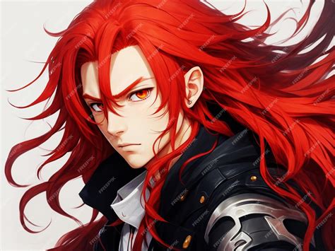 Premium Photo | The red hair of the anime character