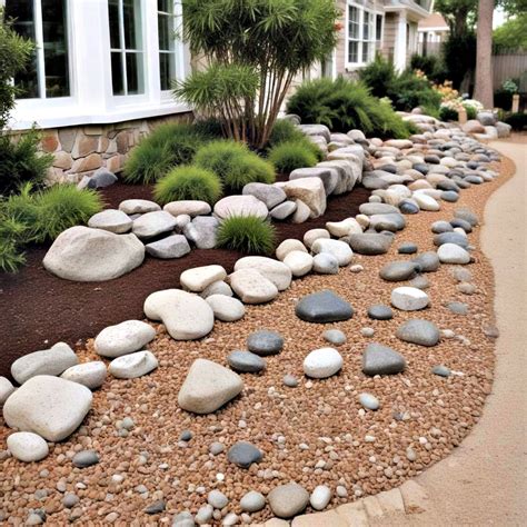 40 Front Yard Landscaping Ideas with Rocks and Mulch