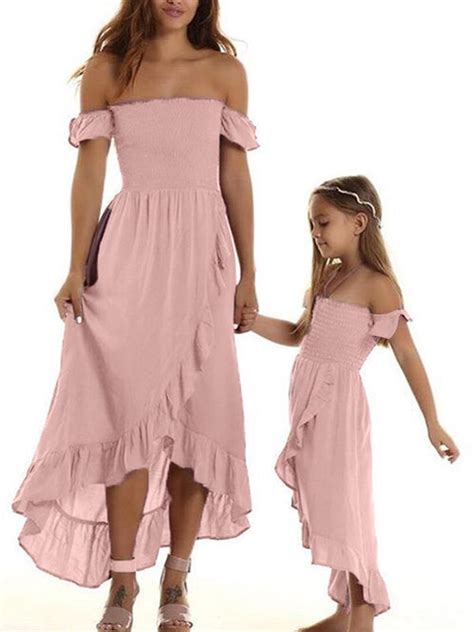 Mother and Daughter Dresses Matching Set Strapless Fork Dress Sundress ...