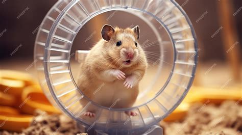 Premium AI Image | Hamster on a wheel