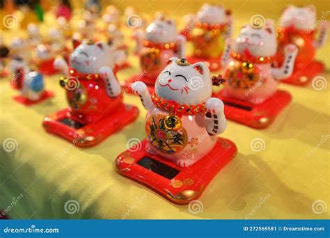 Maneki-neko Figures Oriental Symbol of Welcoming and Good Luck Editorial Photo - Image of japan ...