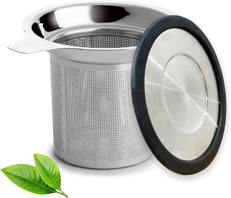 Amazon | ティーインフューザー 極細メッシュティーストレーナー シリコン蓋付き 304ステンレススチールティーインフューザー ルーズ ...