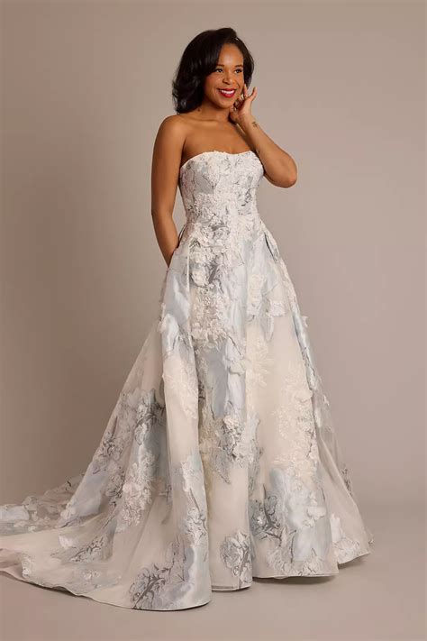 Brocade Strapless Ball Gown Wedding Dress | David's Bridal