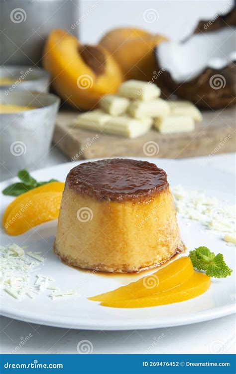 Egg Flan or Pudding Made with Organic Eggs, Yolks, Milk, Sugar and ...