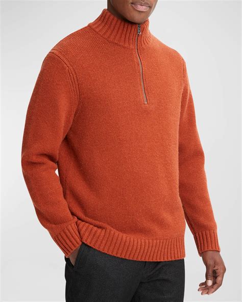 Vince Men's Wool-Cashmere Quarter-Zip Sweater | Neiman Marcus