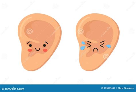 Otitis. Healthy Membrane, And Bulging Tympanic Membrane Of Acute Otitis Media Vector ...