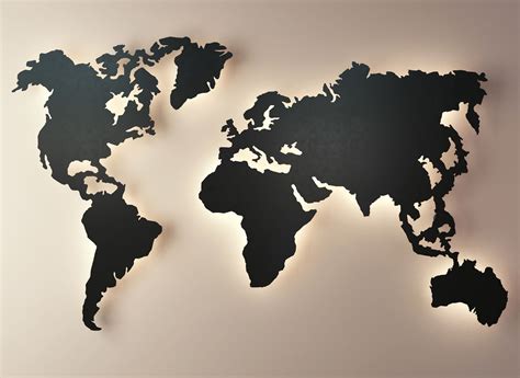 World Map Wall Decor 3D Model Other interior items