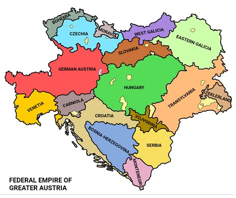 Hypothetical Map for a Federal Empire of Greater Austria. : r/MapPorn