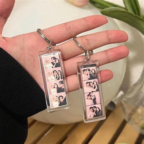 Custom Personalized Photobooth Keychain, Double Sided Photo Strip ...