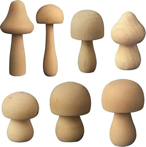 Amazon.com: 36 PCS Wooden Mushrooms, Unfinished Wood Mushrooms, Various ...