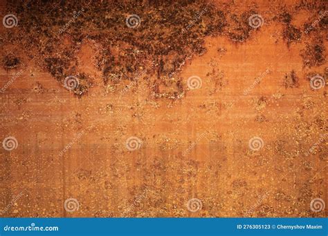 Rust of Metals.Corrosive Rust on Old Iron with a Hole. Rusted Orange ...