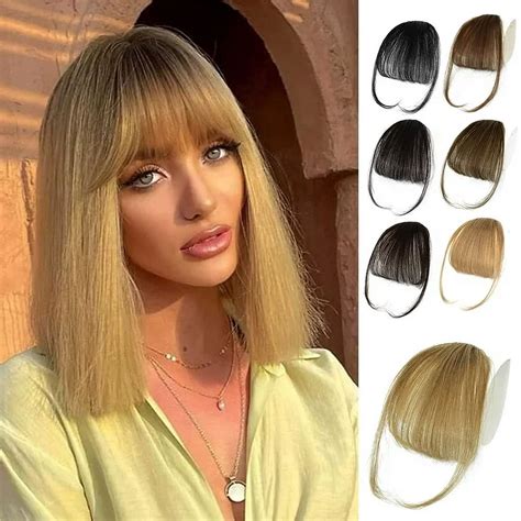 Clip in Bangs 100% Human Hair Air Bangs Real Hair Extensions Wispy ...