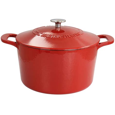 Martha Stewart 7qt. Enameled Cast Iron Dutch Oven with Lid, Color: Red ...