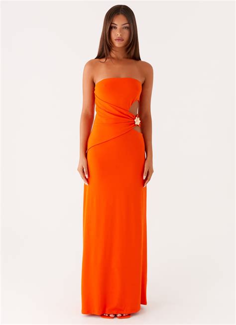 Anetta Maxi Dress - Orange – Peppermayo UK