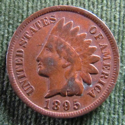 USA American 1895 1 Cent Indian Head Penny Coin - Circulated - Gumnut ...