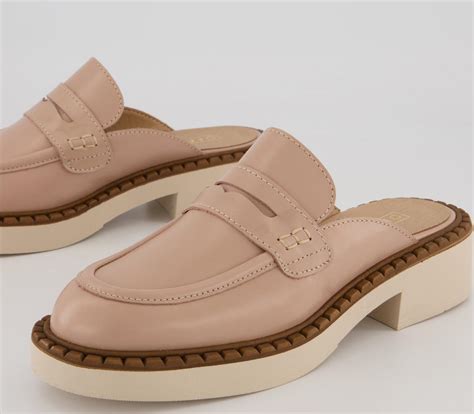 OFFICE Favourite Loafer Mules Beige Leather - Flat Shoes for Women