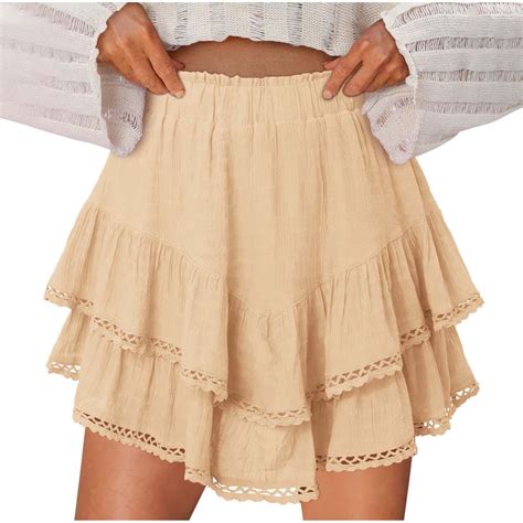 Lace Skorts for Womens Dressy Casual Shorts Hollow Out Luscious Curvy ...