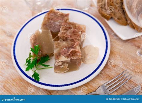 Traditional Dish of Russian Cuisine is a Kholodets Stock Image - Image ...