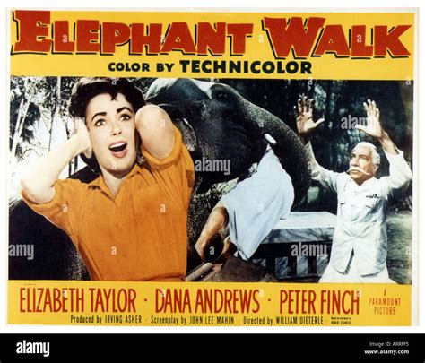 ELEPHANT WALK poster for 1954 film with Elizabeth Taylor Stock Photo ...