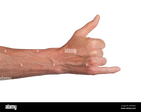 Thumb and little finger gesture, hand surf surfer. Signal cool call ...