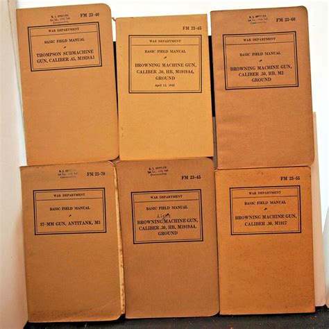 [6] WW2 WAR DEPT FIELD MANUALS FM 23-40, 45, 45L, 55, 60, 70 | #4685251547