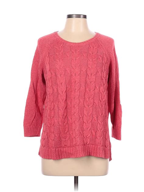 Talbots Color Block Solid Pink Pullover Sweater Size L - 76% off | thredUP