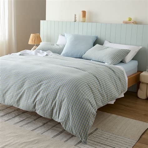 Leo Washed Cotton - Elodie Gingham Bed Sheets | Sheet Society