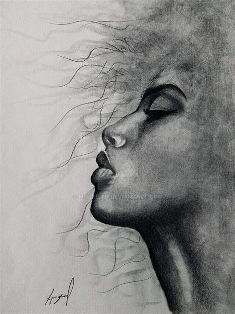female face pencil drawing by morkedin on DeviantArt