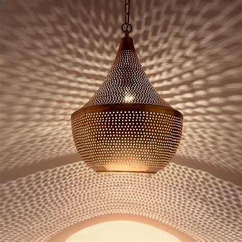Antique Brass Hanging Lamp Shade — Moroccan Style Lamp