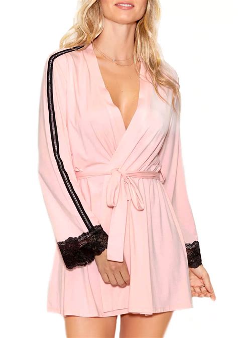 iCollection Laurel Modal Lace Stripe Robe | Belk