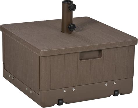 Outsunny 175lbs Heavy Duty Plastic Patio Umbrella Base with Wheels, 3 ...