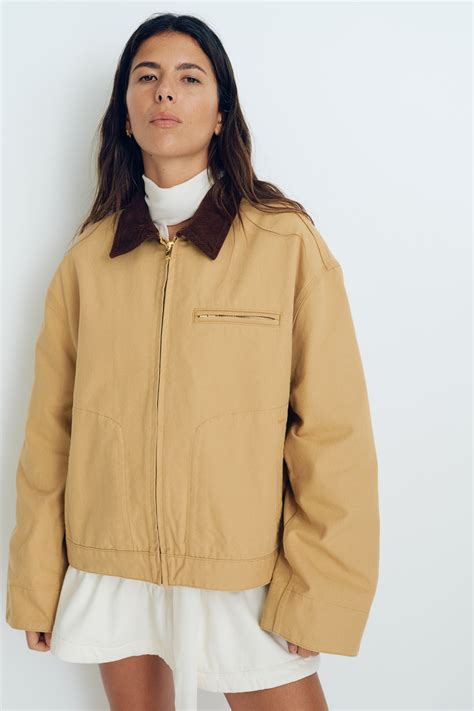 Corduroy-collar jacket - Beige - Ladies | H&M GB