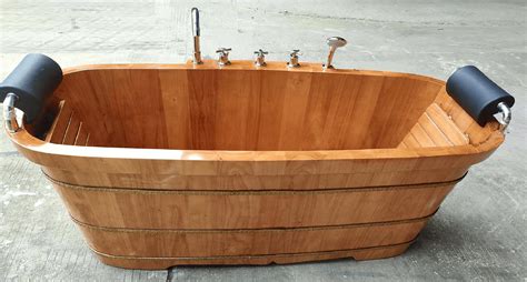 Solid White Oak Two Person Japanese Style "Ofuro" Soaking Tub - JJ Haus