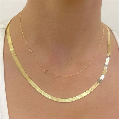 14K Gold Grand Herringbone Necklace – Baby Gold